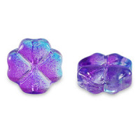 Glasperle 12mm Glücksklee - Purple